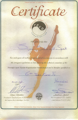 Certificaat 6th Toan Kung Fu 