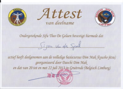 Certificaat DIMMAK 